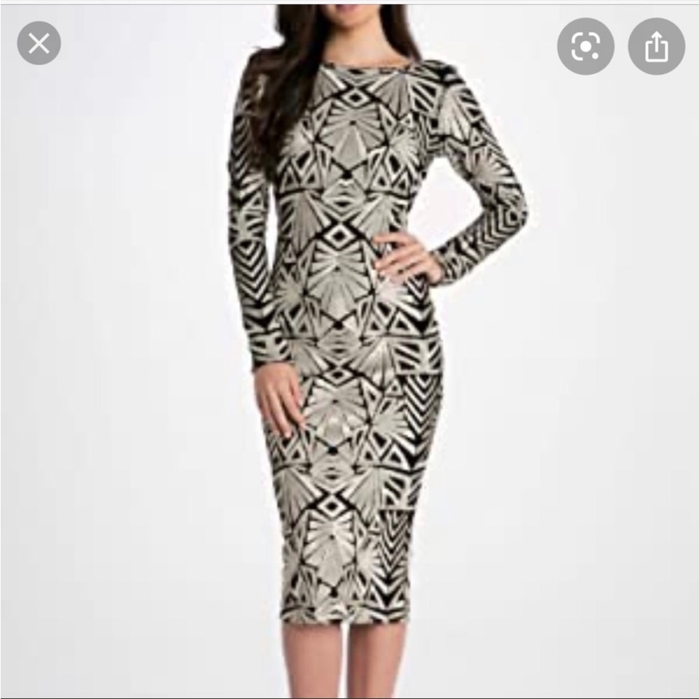 DRESS THE POPULATION “Emery” Sequin Dress Size Small